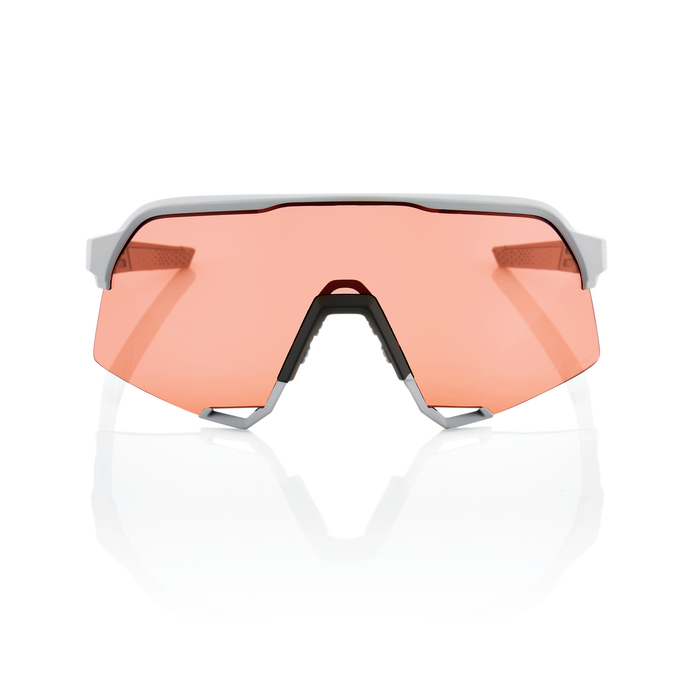 100% S3 Sunglasses - Soft Tact Stone Grey / HiPER Coral Lens