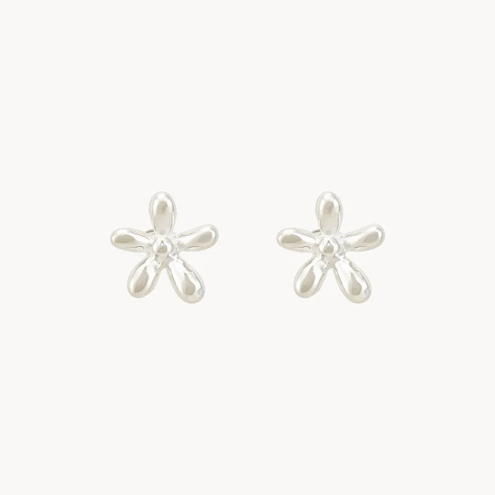 5 Petal Flower Earrings in sterling silver