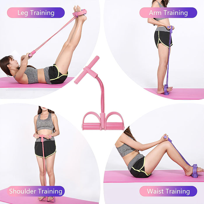 6-Tube Foot Pedal Resistance Band Set