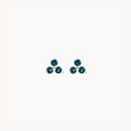 Abacus Tripod Blue Topaz Earring in sterling silver