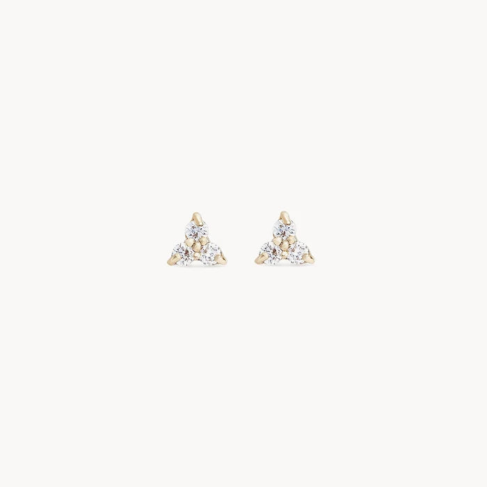 Abacus Tripod Diamond Earring in 14k yellow gold with white diamond