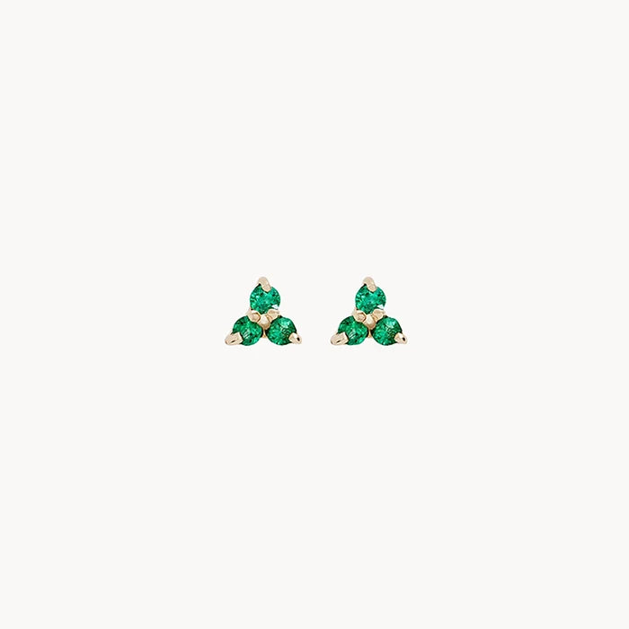 Abacus Tripod Emerald Earring in 14k yellow gold with emerald