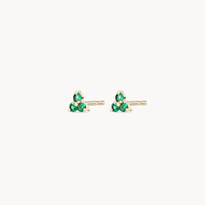 Abacus Tripod Emerald Earring in 14k yellow gold with emerald, alternate angle detail view 3