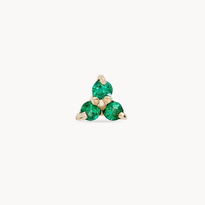 Abacus Tripod Emerald Earring in 14k yellow gold with emerald, alternate angle detail view 4