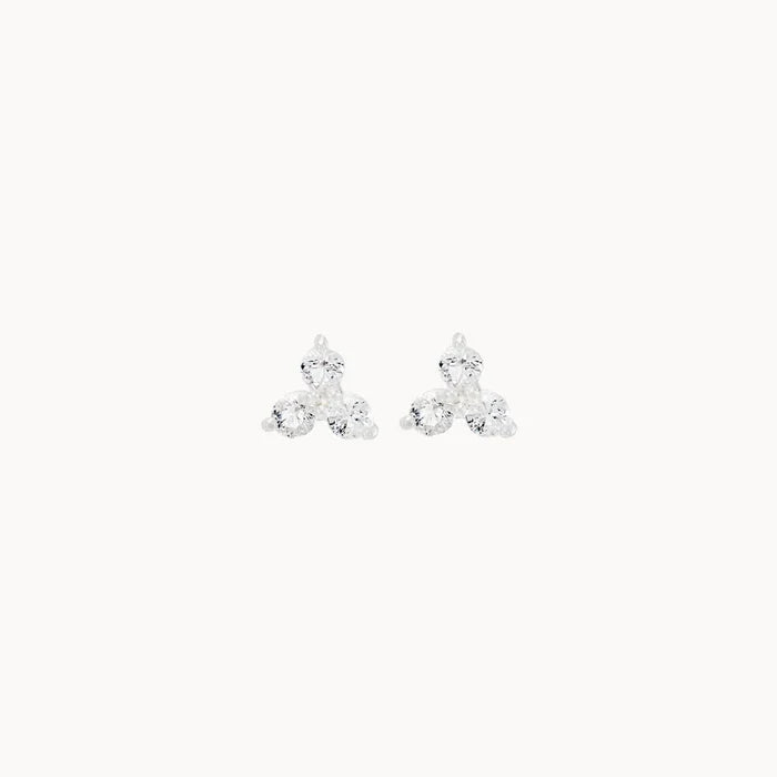Abacus Tripod White Topaz Earrings in sterling silver