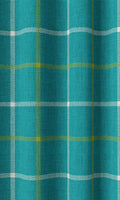 Modern Check Print Home Décor Fabric By the Metre (Turquoise Blue)