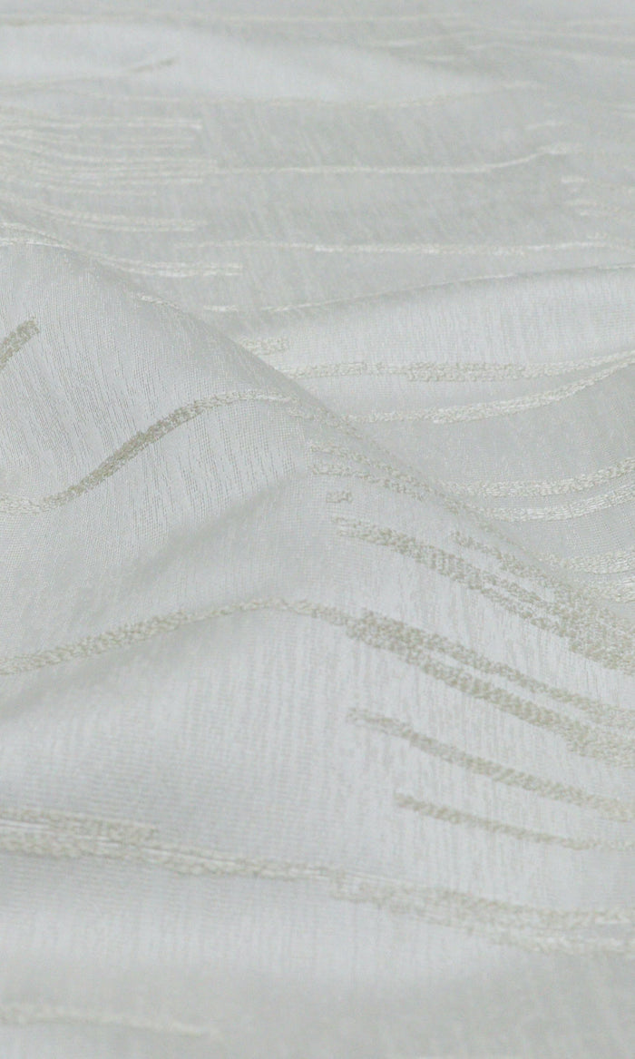 Abstract Print Fabric Material By the Metre (White/ Ivory)
