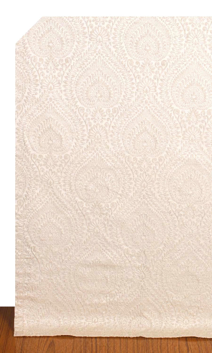 Textured Floral Window Treatments Fabric By the Metre (Pale Beige)