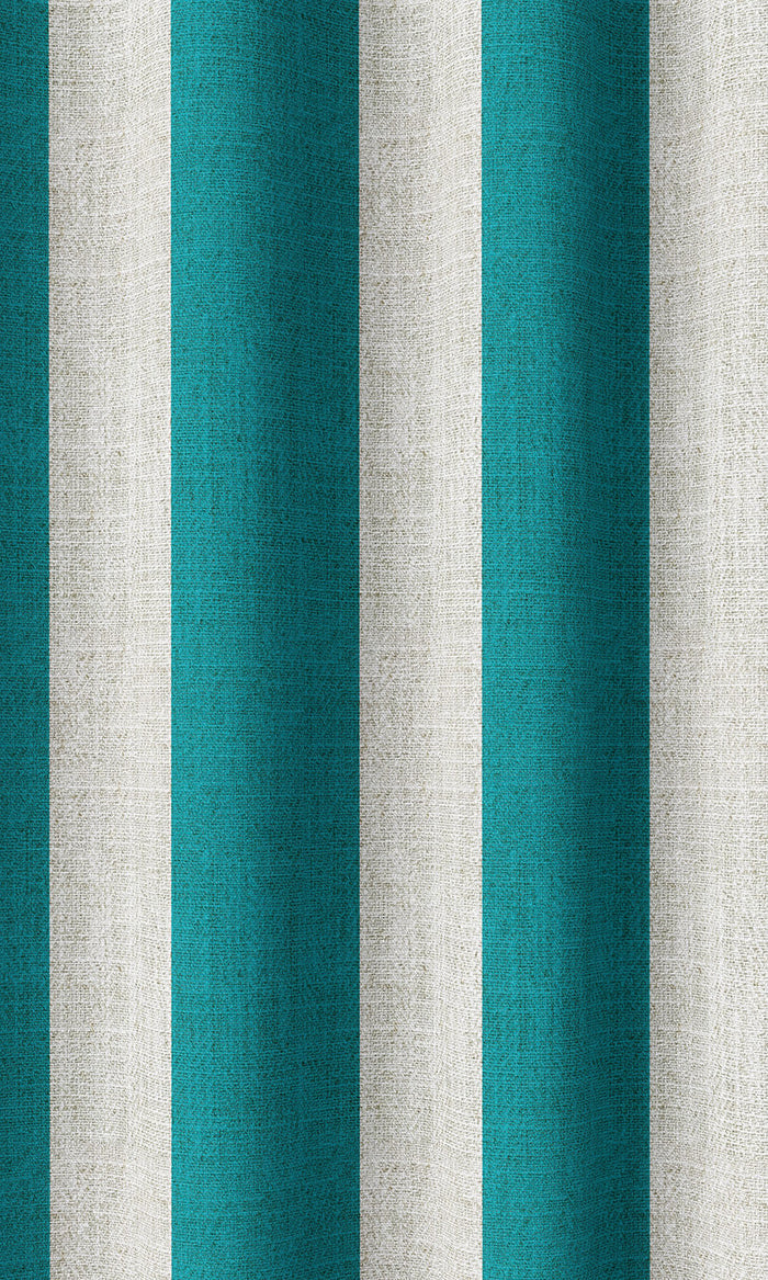 Striped Print Curtains (Pacific Blue)