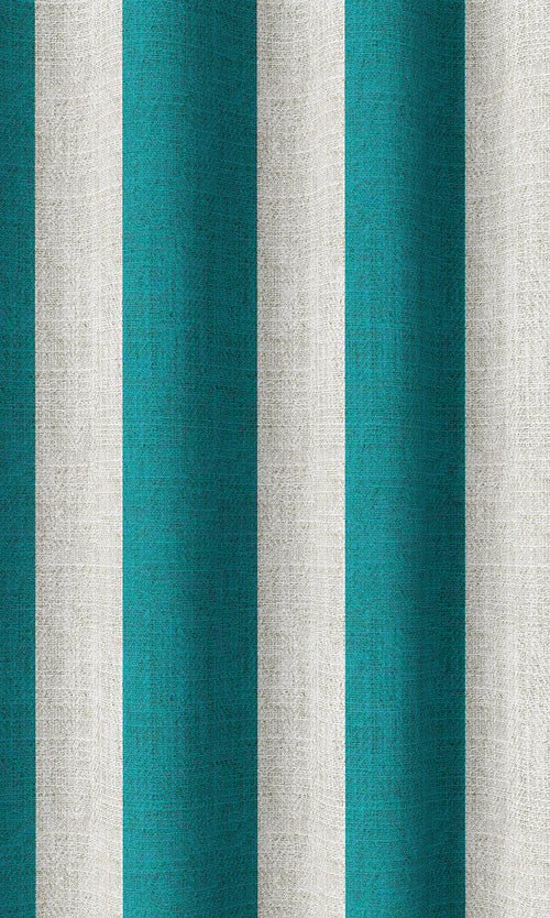Striped Print Curtains (Pacific Blue)
