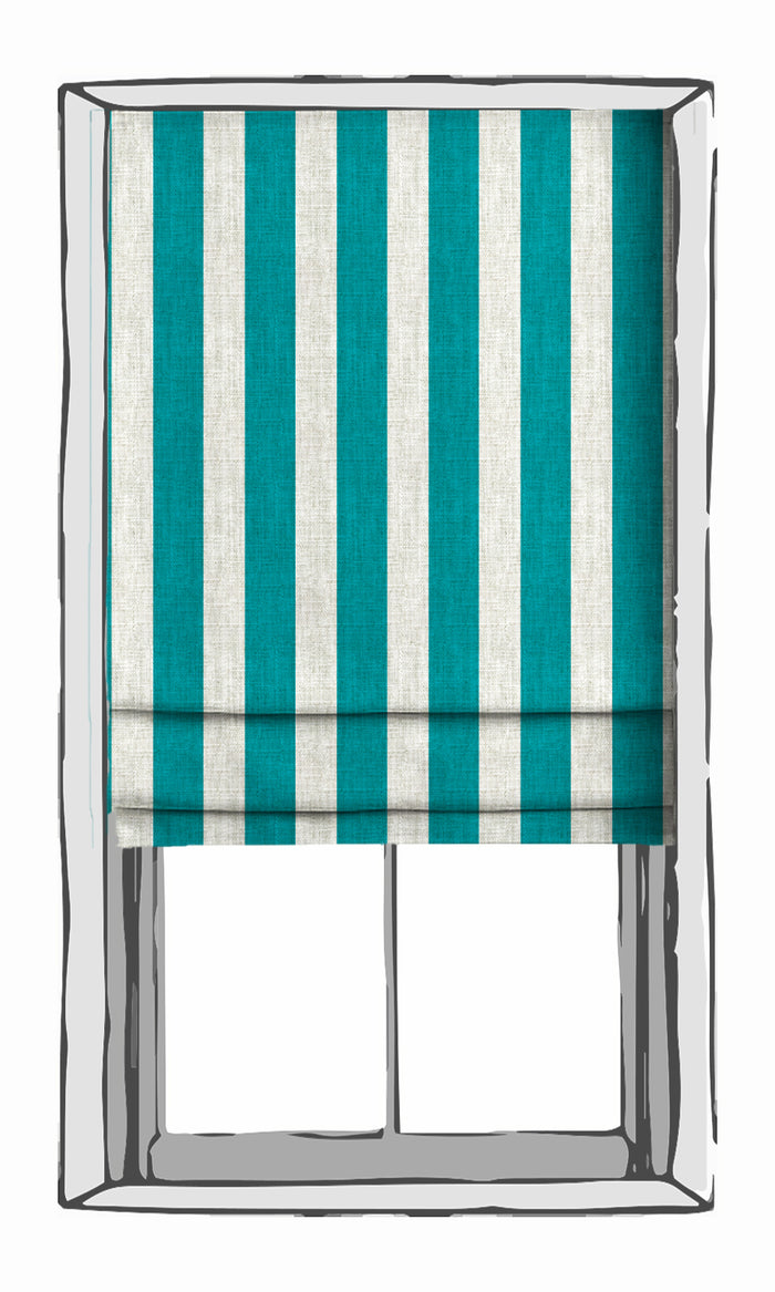 Striped Print Curtains for Living, Bedroom, Kitchen, Bathroom (Pacific Blue)