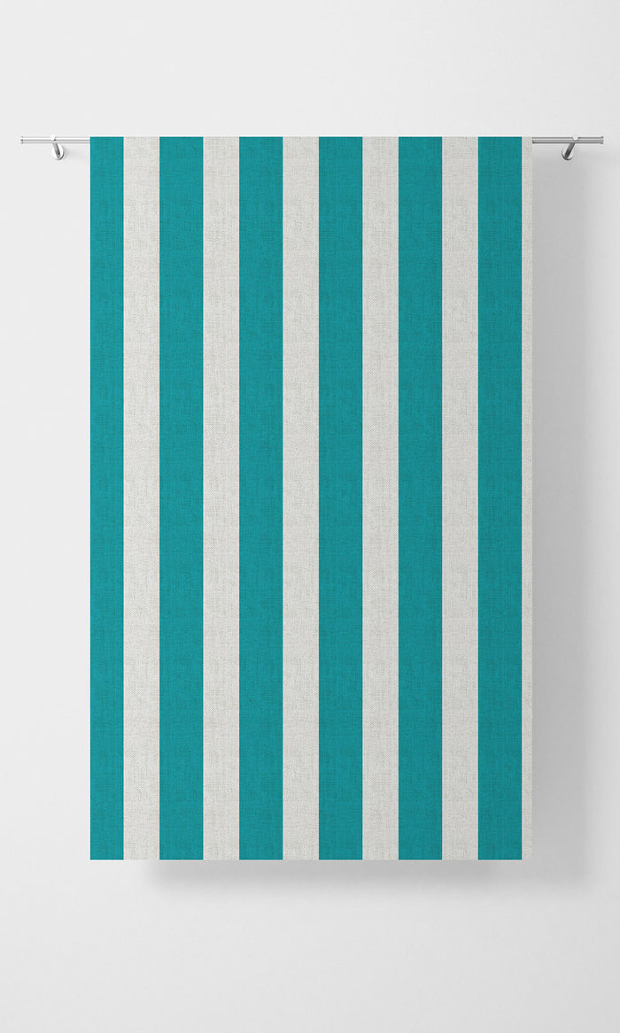 Striped Print Curtains (Pacific Blue) Extra Long Short Wide