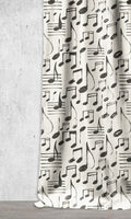 Music Themed Print Home Décor Fabric By the Metre (Black/ Milky White)