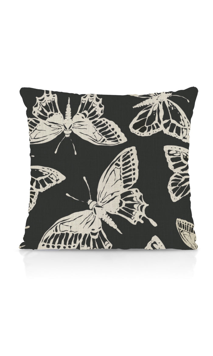 Botanical Printed Home Textile Fabric Material By the Metre (Black/ Milky White)