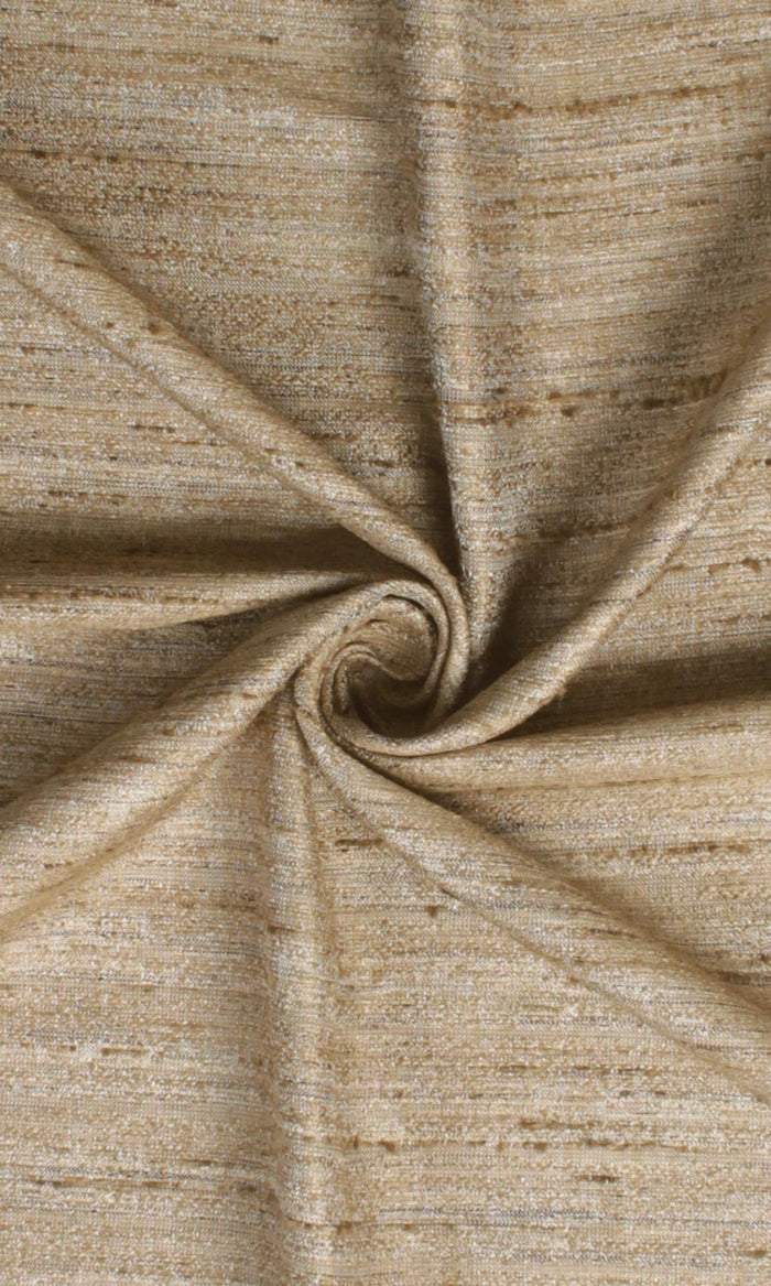 Faux Silk Textured Home Textile Fabric Material By the Metre (Golden Beige)