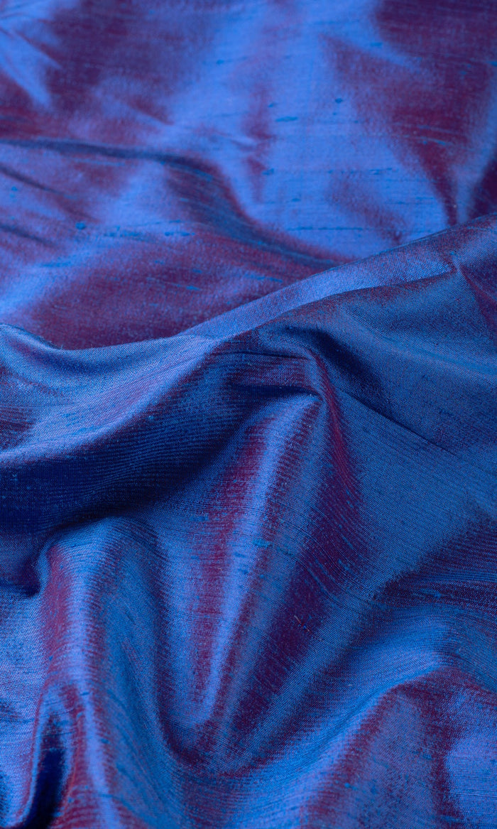 Pure Silk Made-to-Measure Curtains (Blue)