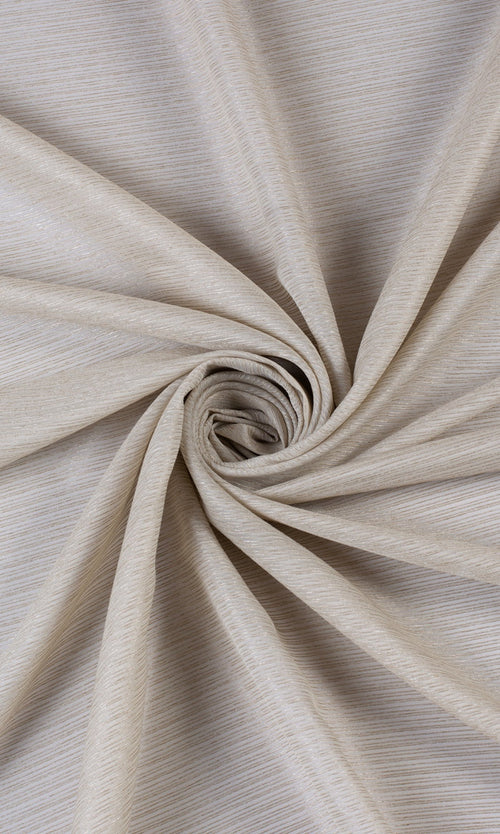 Striped Sheer Window Treatments Fabric By the Metre (Sand Beige)