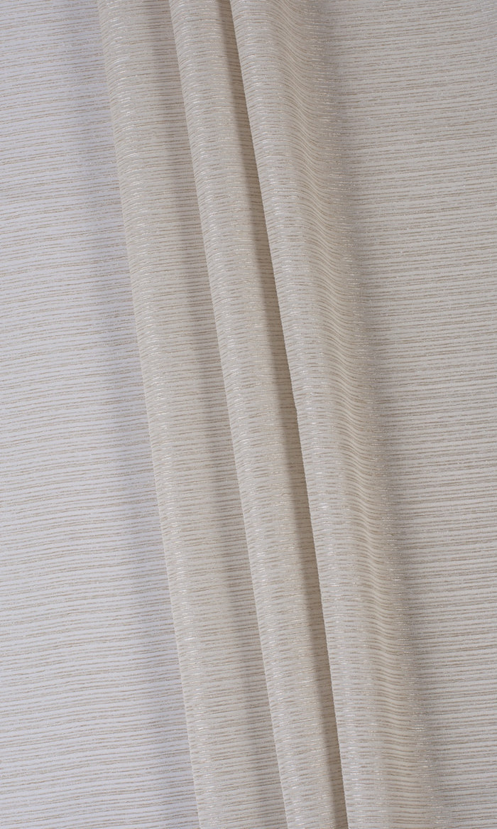 Striped Sheer Home Textile Fabric Material By the Metre (Sand Beige)