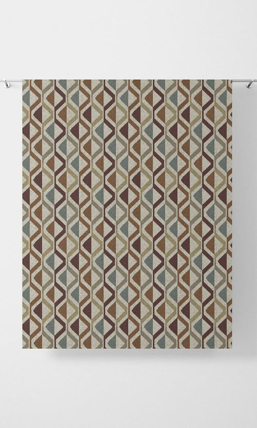 Geometric Print Home Décor Fabric By the Metre (Blue/ Orange/ Deep Purple)