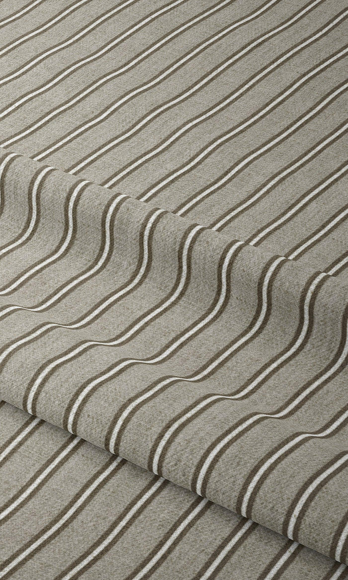 Modern Striped Window Treatments Fabric By the Metre (Beige/ Brown)