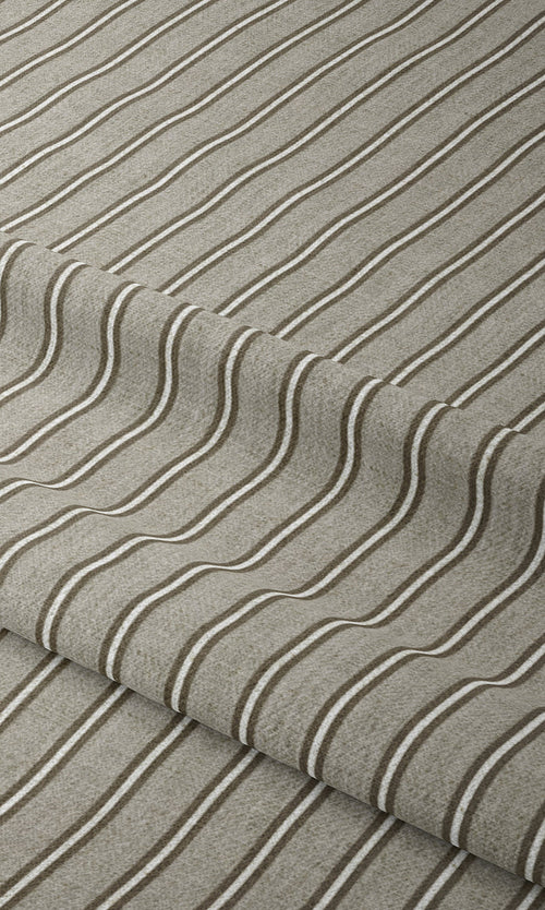 Modern Striped Window Treatments Fabric By the Metre (Beige/ Brown)
