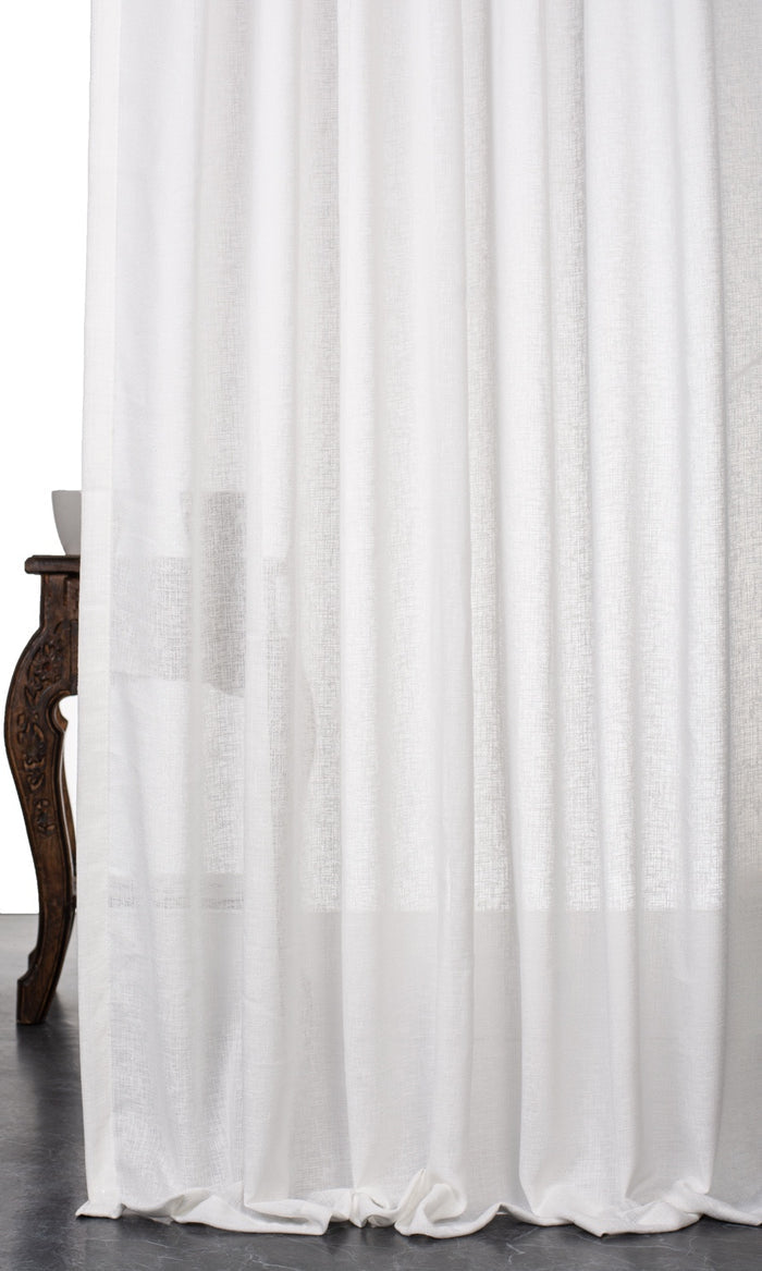 Plain Sheer Home Textile Fabric Material By the Metre (White)