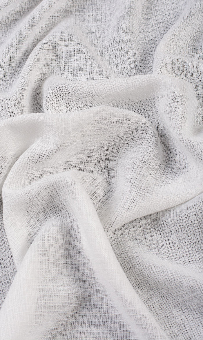 Plain Sheer Fabric By the Metre for Curtains & Drapes (White)