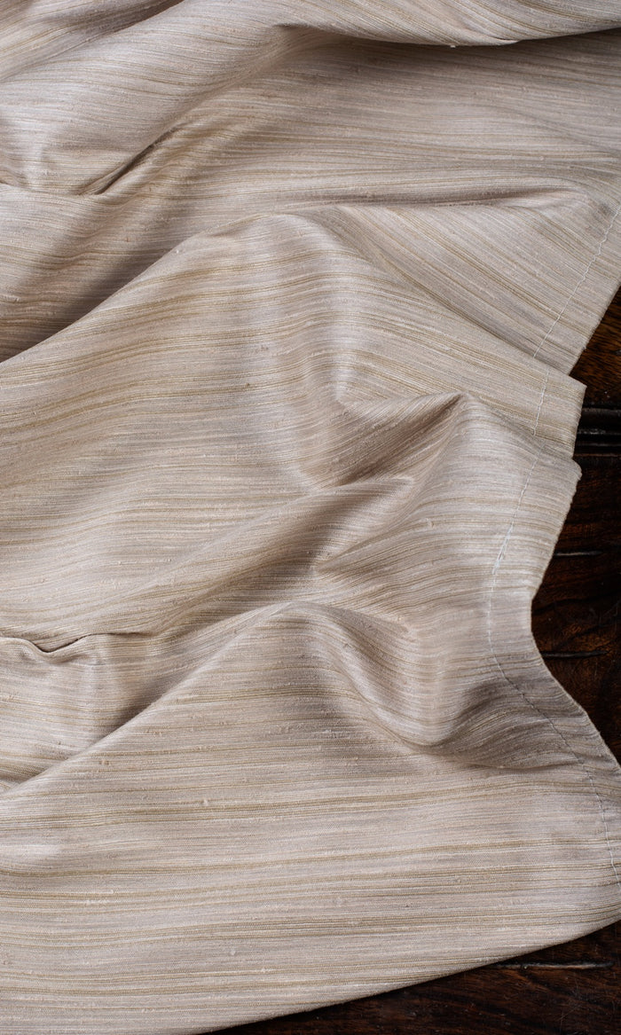 Textured Fabric By the Metre for Curtains & Drapes (Oatmeal Beige/ Warm Ivory)