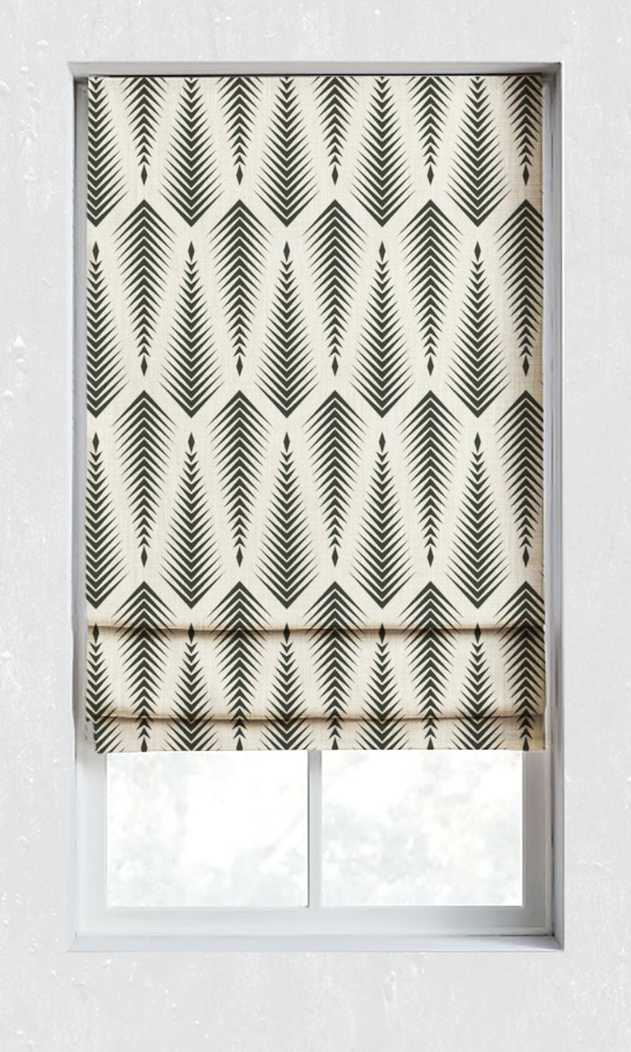 Geo-Print Drapes for Living, Bedroom, Kitchen, Bathroom (Black/ Milky White)