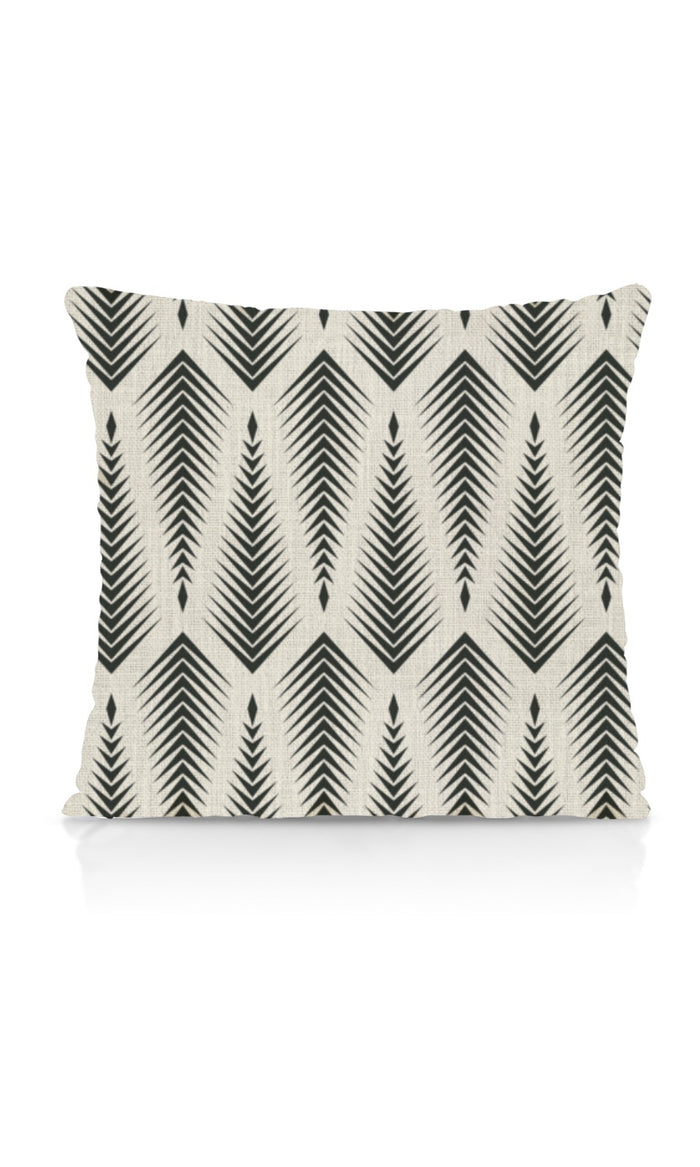 Geo-Print Pinch Pleat, Rod Pocket, Eyelet Curtains (Black/ Milky White)