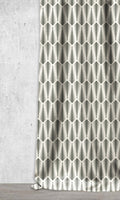 Geo-Print Home Décor Fabric By the Metre (Black/ Milky White)