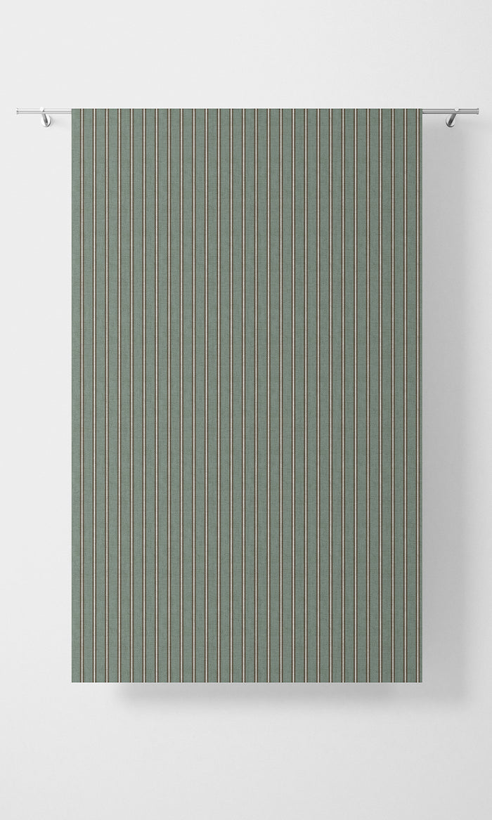 Striped Pinch Pleat, Rod Pocket, Eyelet Curtains (Duck Egg Blue)