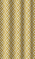 Geometric Print Drapes (Deep Yellow/ White)