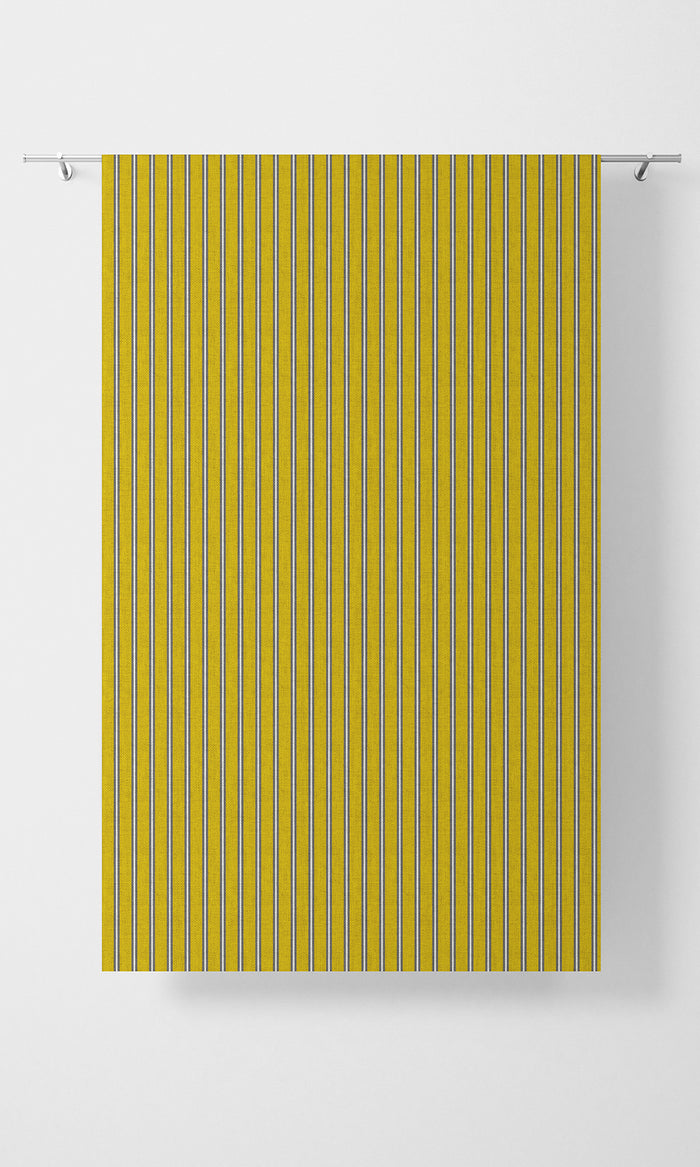 Striped Fabric Material By the Metre (Sunflower Yellow)