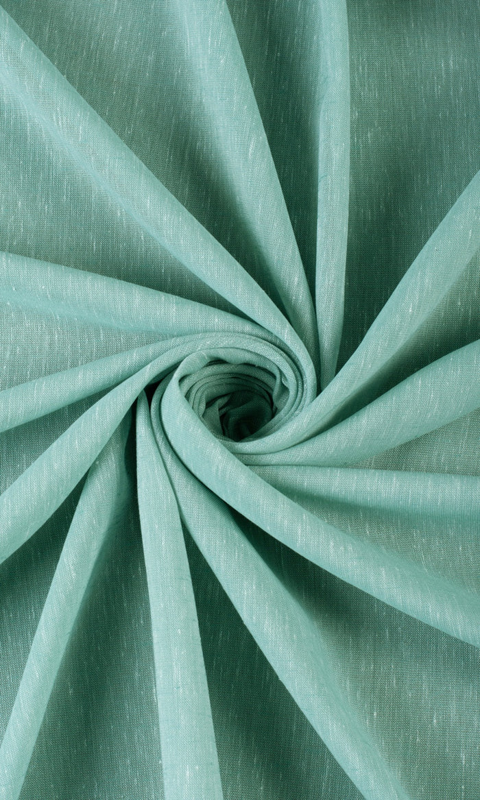 Plain Sheer Window Treatments Fabric By the Metre (Cyan Green)