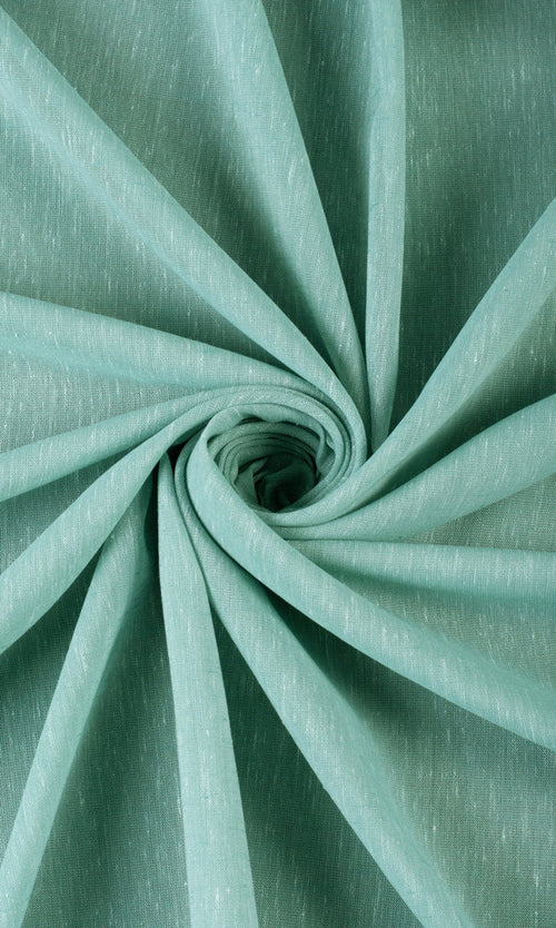 Plain Sheer Window Treatments Fabric By the Metre (Cyan Green)