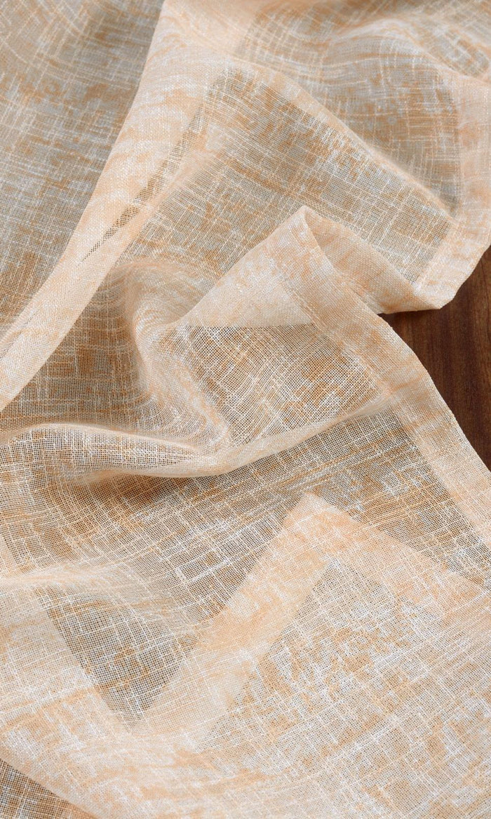 Textured Sheer Window Treatments Fabric By the Metre (Peachy Orange)