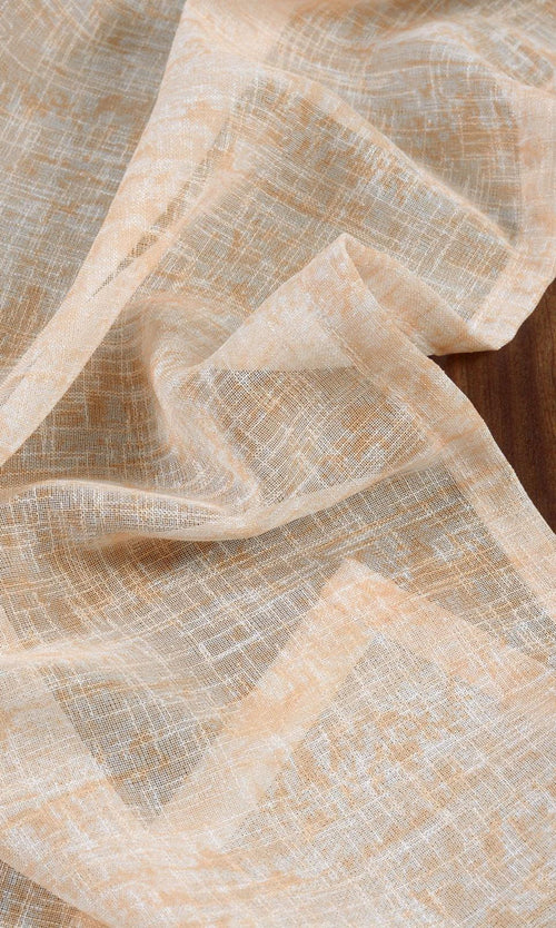 Textured Sheer Window Treatments Fabric By the Metre (Peachy Orange)
