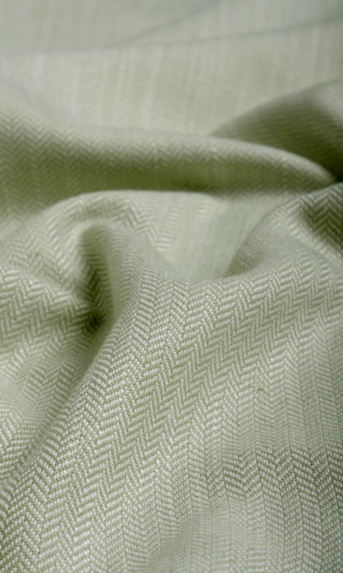 Herringbone Textured Window Treatments Fabric By the Metre (Mint Green)