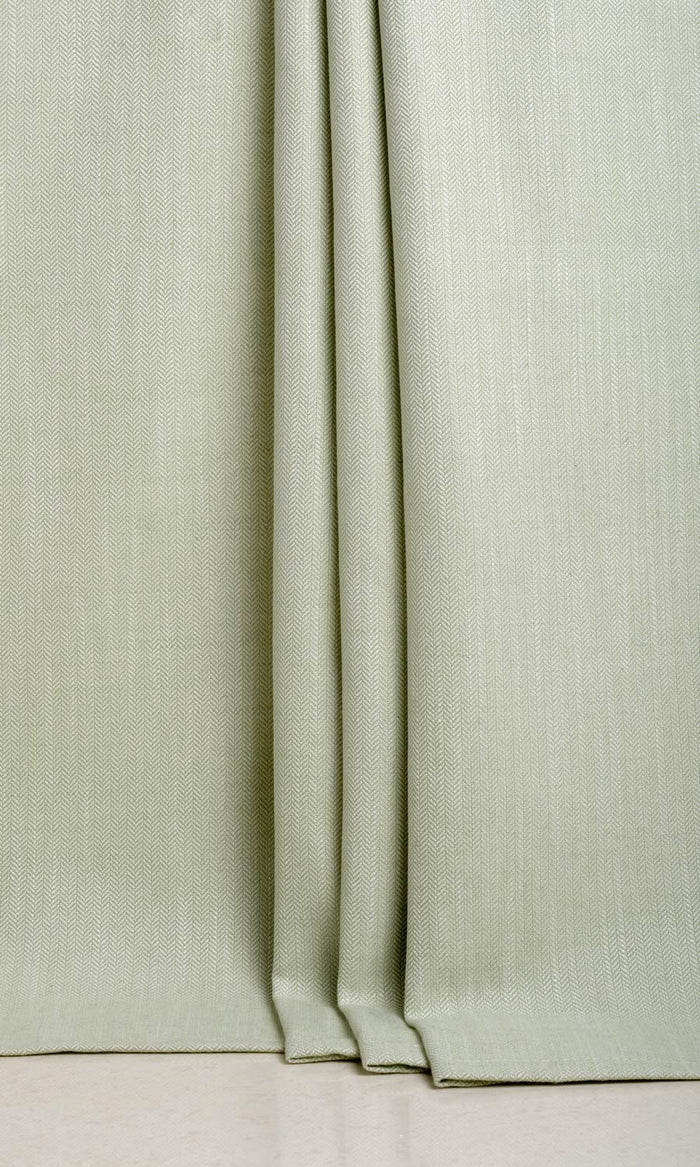 Herringbone Textured Home Textile Fabric Material By the Metre (Mint Green)