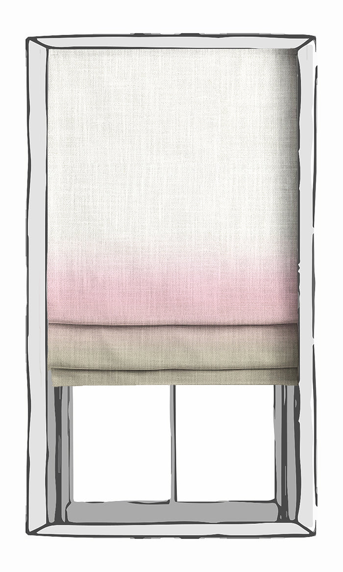 3-Tone Ombre Window Treatments Fabric By the Metre (Pale Pink & Beige)
