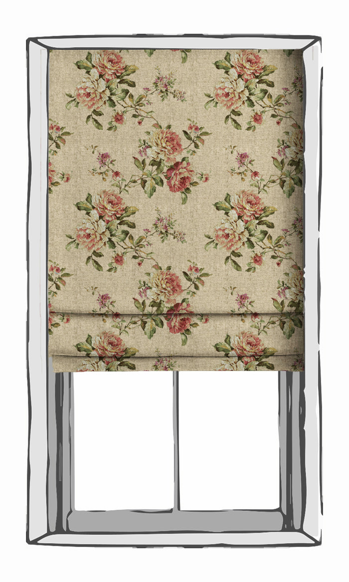 Floral Curtain Panels for Living, Bedroom, Kitchen, Bathroom (Ochre/ Green/ Red)