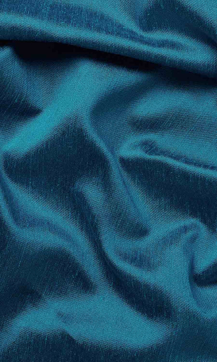 Faux Silk Curtain Panels for Living, Bedroom, Kitchen, Bathroom (Blue)