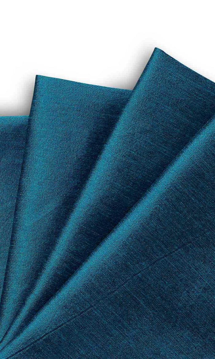 Faux Silk Pinch Pleat, Rod Pocket, Eyelet Curtains (Blue)