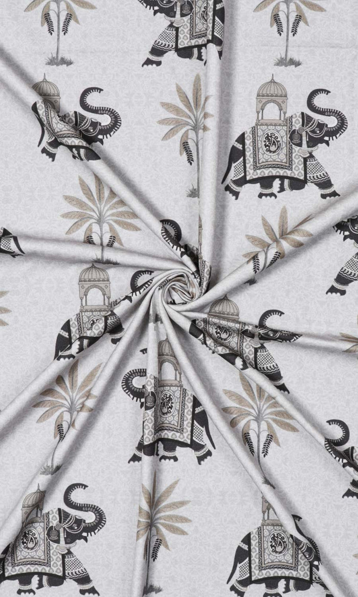 Cotton Printed Home Textile Fabric Material By the Metre (Grey)