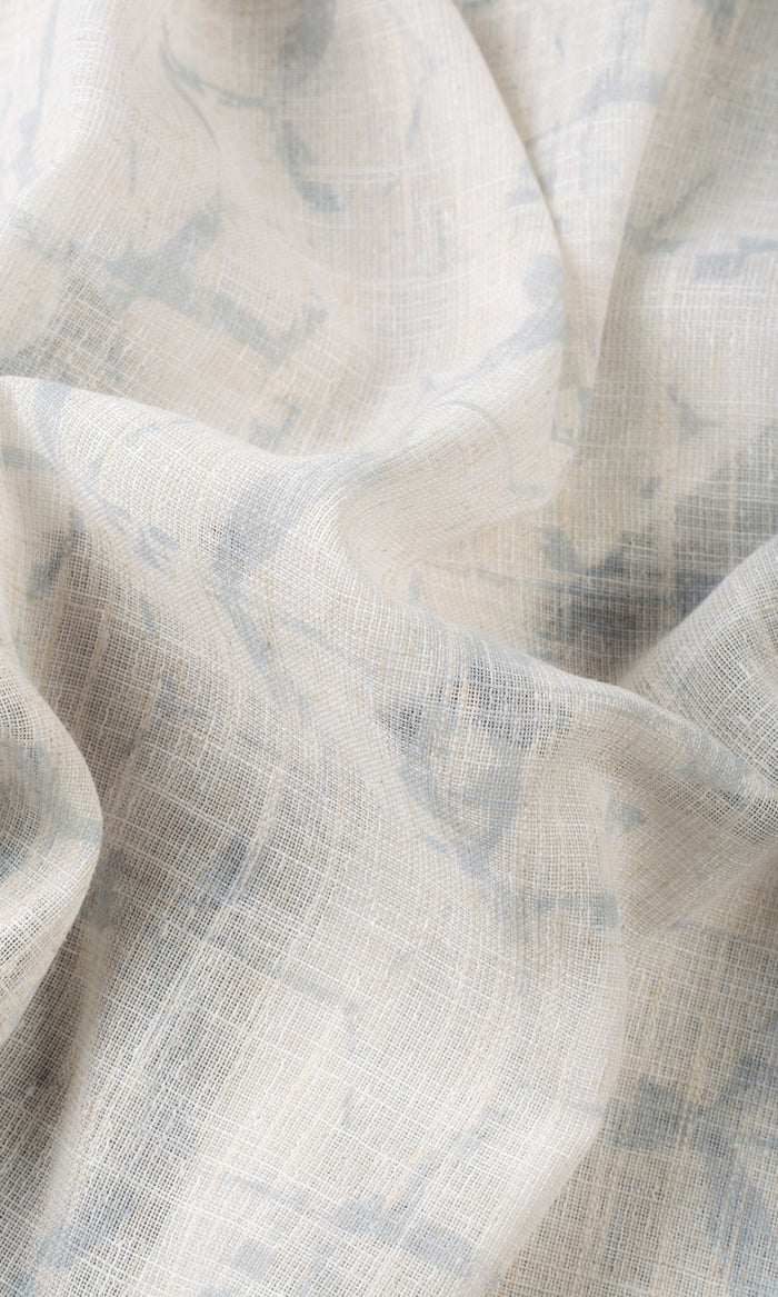 Self-Patterned Sheer Home Textile Fabric Material By the Metre (Cream/ Grey)