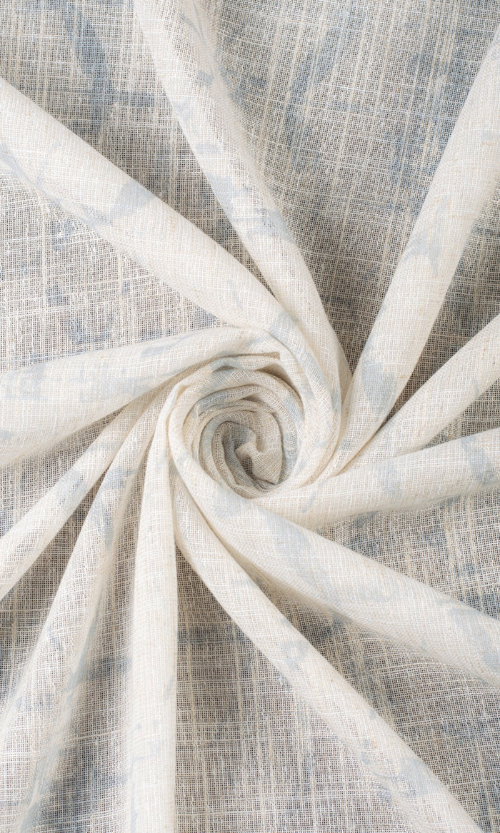 Self-Patterned Sheer Fabric Material By the Metre (Cream/ Grey)