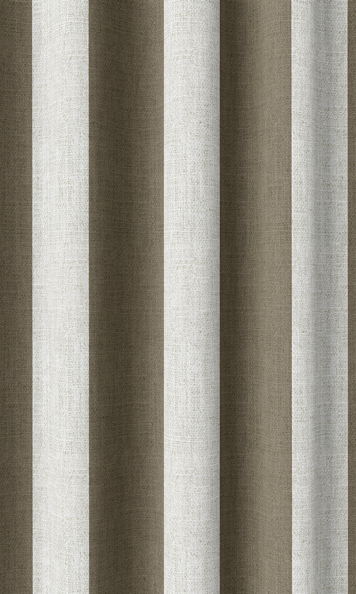 Striped Drapes (Cedar Brown/ White)