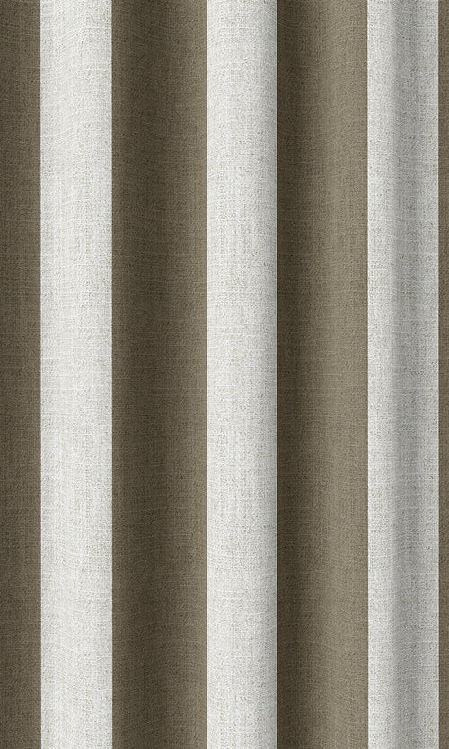 Striped Drapes (Cedar Brown/ White)