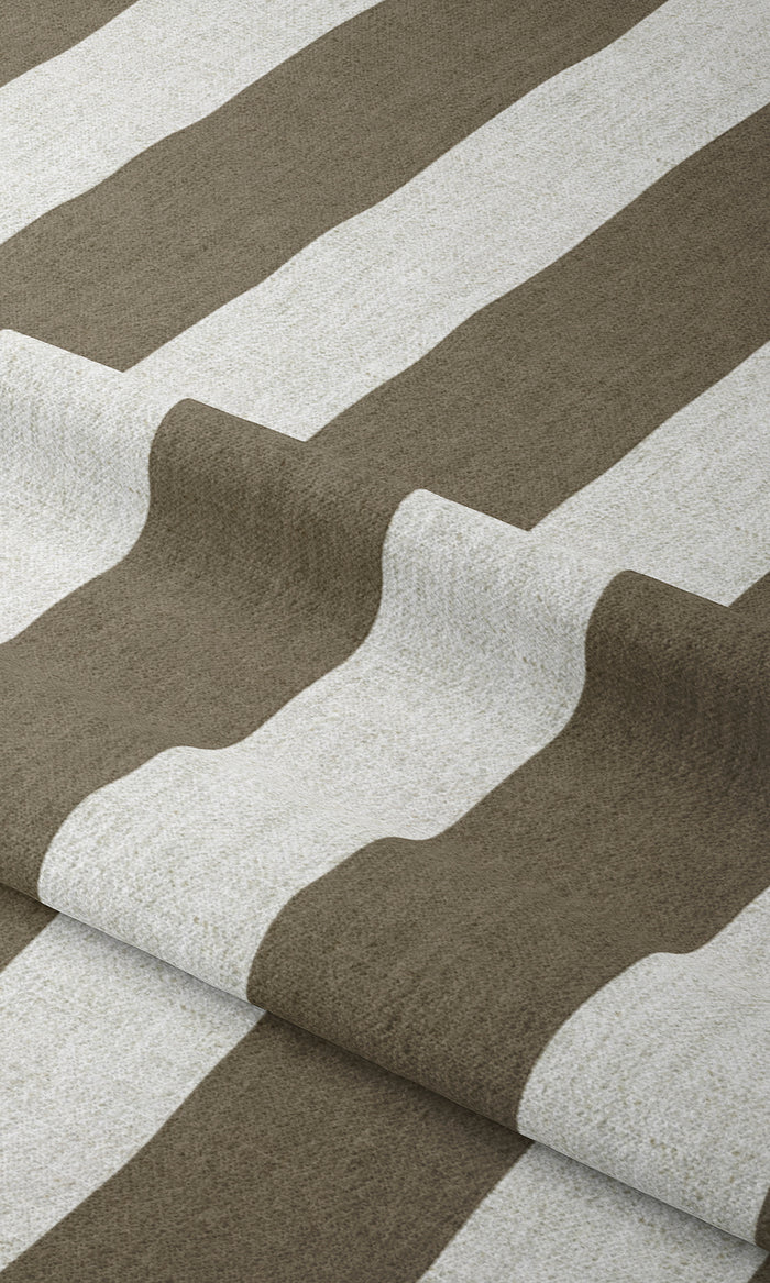 Striped Drapes for Living, Bedroom, Kitchen, Bathroom (Cedar Brown/ White)